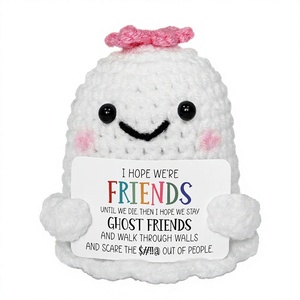 OASSIE Biglietto d'auguri divertente all'uncinetto, Regalo di compleanno per la migliore amica, Design con animali positivi, I HOPE WE'RE FRIENDS - Product Image 1