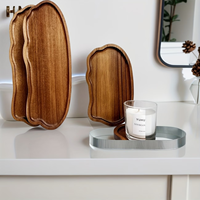 Plateau en bois personnalisé Nuage et Arc-en-ciel, plateau ovale en bois de palissandre, plateau en bois essentiel pour tasses à café