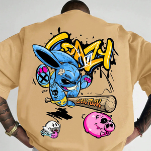 Áo thun chất lượng cao, chất liệu cotton dày, unisex, in logo tùy chỉnh, áo thun trơn, áo thun oversize nam - Product Image 1