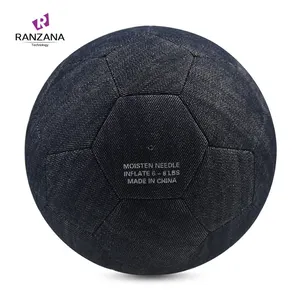 Benutzer definierte Leinwand Fußball Profession elle Maschine Nähen Fußball PU Black Denim Football Match 5 #