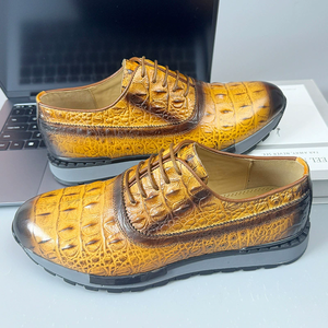 Zapatos Oxford de Piel Genuina con Patrón de Cocodrilo, con Cordones, Punta Puntiaguda, Suela de Goma Antideslizante, Zapatos para Caminar - Product Image 5