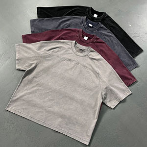 T-shirt raglan en détresse batik lavé de 285g avec panneau avant arrière contrasté, 2025 SS Nouveau - Product Image 2