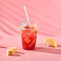 Gobelet en PET transparent jetable personnalisable de 98 mm avec impression sérigraphique pour thé au lait et jus