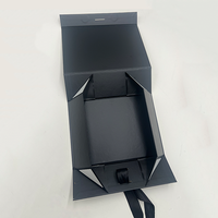 Qualität Benutzer definierte Logo Größe Band Falt schachtel Rosa und Schwarz Geschenk papier boxen Rechteckige Form Magnet verpackung