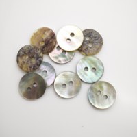 Boutons en nacre naturelle irisée, 2 trous, ronds, noirs, pour vêtements de luxe