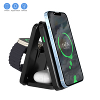 Chargeur sans fil magnétique 3-en-1 et batterie externe, station de charge sans fil portable pliable pour iPhone 17 16 15 14, Apple Watch et AirPods