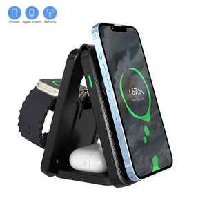 Cargador Inalámbrico Magnético 3 en 1, Banco de Energía, Estación de <span class=keywords><strong>Carga</strong></span> Inalámbrica Plegable y Portátil para iPhone 17 16 15 14, iWatch y <span class=keywords><strong>AirPods</strong></span> - Product Image 2