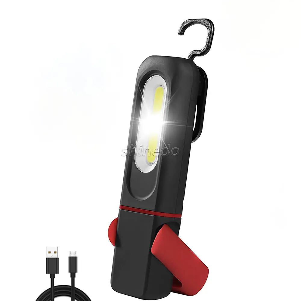 Mini portable rechargeable LED Emergency work light with hook back magnetic suction