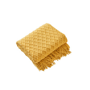 <span class=keywords><strong>Plaid</strong></span> d'été tricoté de luxe nordique avec pompons, couleur unie, toutes saisons - Product Image 5