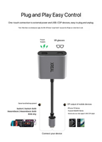 Adaptateur d'alimentation et de divertissement XREAL Hub avec double port Type C pour transmission vidéo sans perte, accessoire pour lunettes AR