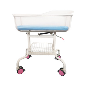 Cuna de <span class=keywords><strong>Hospital</strong></span> para Recién Nacidos, Cuna Médica para Bebés, Altura Ajustable con Barandilla Transparente y Cesta de Almacenamiento - Product Image 2