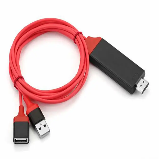Wholesale 2 in 1 adapter usb to hdtv cable converter for ios/iPad/Android phone to HDTV projection usb cable