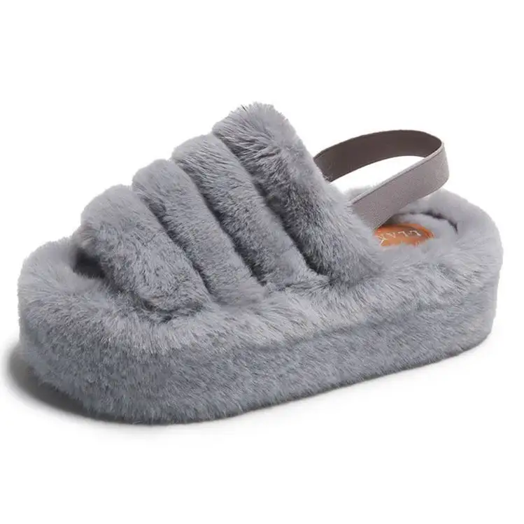 Wholesale Women Winter Warm Slides Slippers ,Custom s Diapositives Winter Slippers For Women