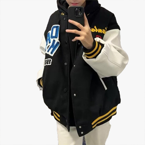 Chaqueta de Béisbol Larga con Bordado Vintage, Estilo Invernal para Hombre y Mujer, Diseño Holgado y Moderno, Chaqueta para Parejas - Product Image 4