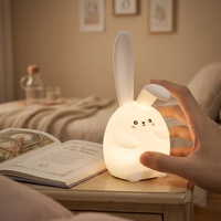 Nouveautés Lumières de lapin mignon Veilleuse en silicone Lampes en forme de lapin Lumières LED