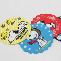 Usine personnalisé imprimé mignon dessin animé PVC Silicone tasse sous-verre en caoutchouc souple tapis de thé et tapis de café tapis et tampons