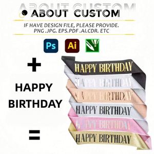 Wholesale Custom Logo Satin Fabric Party Gold Onion Shoulder Strap Etiquette Strap Sash <b>Ribbon</b> for Birther Graduation Ceremony - Product Image 2