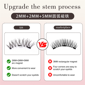 <span class=keywords><strong>Cils</strong></span> magnétiques intégrés sans adhésif de type renard – Étui <span class=keywords><strong>magnétique</strong></span> monobloc - Product Image 6