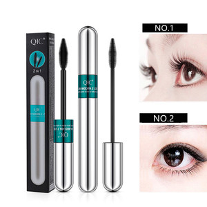 QIC Q802 Rímel Doble Cabezal 2 en 1, Rizado Denso 4D, Anti-Manchas, Sin Aceite, Negro, Resistente al Agua y al Sudor, Larga Duración, Natural - Product Image 2
