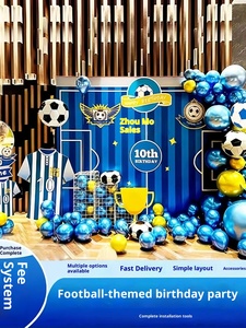 Decoración de Cumpleaños con Temática de Fútbol, Panel de Pared de KT con Patrón Hexagonal, Texto de Feliz Cumpleaños para el Décimo Cumpleaños de un Niño - Product Image 3
