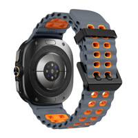 Bracelet de sport en silicone marin bicolore pour Galaxy Watch7 Ultra 47 mm, bracelet de montre étanche à libération rapide