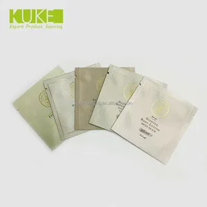 Bolsa de papel de aluminio con 3 sellos laterales impresos personalizados con muesca de rasgadura máscara facial cosmética bolsa de embalaje de crema para el cuidado de la piel