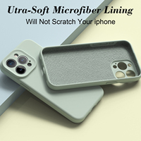 Coque de téléphone portable en silicone liquide souple en microfibre, antichoc, en silicone véritable d'origine pour iPhone 16 15 14