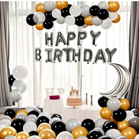 Ensemble de décoration de fête d'anniversaire avec ballons, accessoires de fond de scène, ambiance haut de gamme