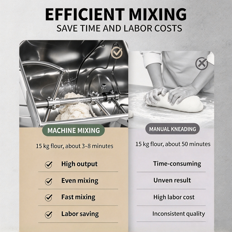 Bakery Production Horizontal Dough Mixer Commercial Flour Kneader ...
