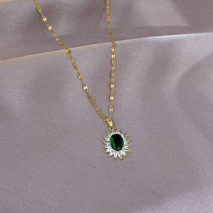 Collana con Pendente a Catena Geometrica Girasole in Rame Classico per Donna, Gioiello Elegante e alla Moda per Uso Quotidiano - Product Image 5