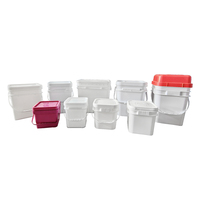 Seau à glace en plastique rose de qualité alimentaire, hermétique, réutilisable, couleurs personnalisables, seau carré en plastique de 5 gallons