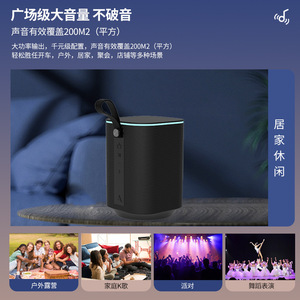 ลำโพงพกพาไร้สาย แบตเตอรี่แบบชาร์จได้ ไฟ RGB ใช้งานกลางแจ้ง พร้อมหูหิ้ว - Product Image 5