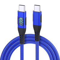 Cable USB C a USB C de 3 pies, 6 pies, 10 pies con Pantalla LED Digital HD, 100W, E-mark, 5A, Carga Rápida, Cable de Datos para Laptop Macbook