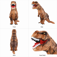 Disfraz Inflable de Dinosaurio T-Rex para Niños, Traje Divertido para Fiesta de Halloween, Cosplay, con Ventilador a Batería, Talla Única