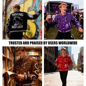 Giacca Varsity Letterman Corta da <span class=keywords><strong>Uomo</strong></span> <span class=keywords><strong>in</strong></span> <span class=keywords><strong>Pelle</strong></span> Stile College Bomber da Baseball Personalizzata con Ricamo <span class=keywords><strong>in</strong></span> Ciniglia di Alta Qualità Produttore OEM - Product Image 4