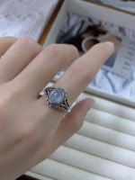 Nouvelle arrivée 925 bague en argent Sterling avec pierre d'opale naturelle Design spécial Style rétro pour femme cadeau