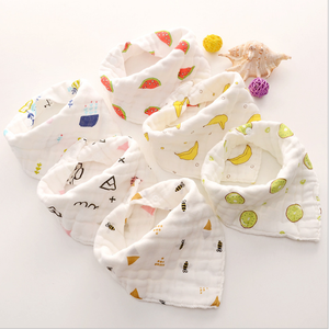 8 couches 100% coton biologique Bandana bavoirs doux et absorbant Triangle pour garçons et filles Écharpe carrée et mouchoirs - Product Image 1