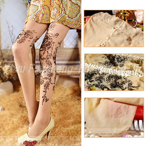 OEM Servizio Ghette Delle Donne 2020 Stampa Digitale Nero Pipistrello paisley del tatuaggio stampato calza - Product Image 3