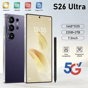 Smartphone 5G S26 Ultra 22 Go + 2 To, Dernière Version 2026, Écran 7,3 Pouces, Batterie 8000 mAh, Double SIM, Appareil Photo 108 MP, <span class=keywords><strong>Android</strong></span> 15, Processeur Deca Core, Téléphone Portable Débloqué - Product Image 1