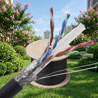 CAT6 SFTP CABLE blindado 4 par 23AWG de cobre puro 1000FT rollos de 305M, CAT 6, ETHERNET LAN CABLE de red