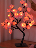 Fabrik-Großhandel Rosen-Bonsai-Baum LED-Tischlampe Flexibler Stamm Innenraum-Ambientebeleuchtung Urlaubs-Souvenir Ornament-Lampe