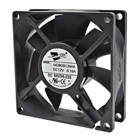 Ventilateur de refroidissement DC 8025 avec roulement à billes et pales en plastique pour équipement d'onduleur solaire, personnalisable OEM/ODM 12V/24V