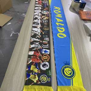 ผ้าพันคอแฟนกีฬาผ้าโพลีเอสเตอร์พิมพ์โลโก้ได้ตามต้องการผ้าพันคอทีมฟุตบอลแบบมีพู่ห้อยสำหรับฤดูใบไม้ผลิ - Product Image 2