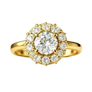 YWJW Anillo de Lujo para Mujer con Moissanita de 3 <span class=keywords><strong>Quilates</strong></span>, Color D, con Engaste de Bisel de Plata de Ley S925, Estilo Europeo y Estadounidense, Modelo Antiguo - Product Image 4