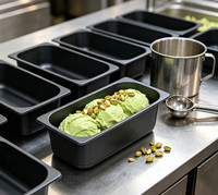 Barquette en PP jetable et réutilisable pour gelato, compatible avec les aliments, barquette thermoformée pour la conservation commerciale de la crème glacée