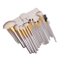 12/18/24 buah Set kuas Makeup kosmetik profesional rambut sintetis pegangan kayu dengan tas atas
