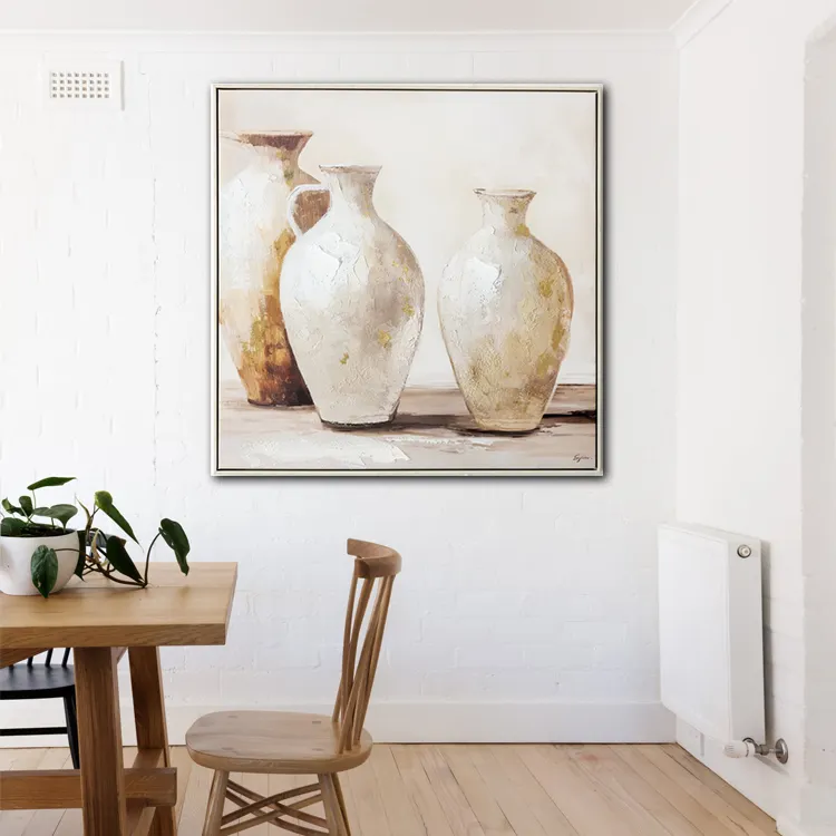 Vaso de flores para pintura de paredes de sala de estar, arte em tela por atacado