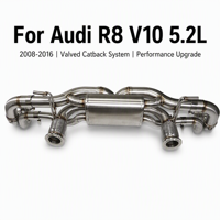 Système d'échappement Catback à valve en X en acier inoxydable SS304 avec contrôle de valve à vide de 1,5 mm pour Audi R8 V10 5.2L 2008-2016 – Amélioration des performances