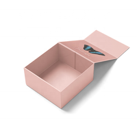 Boîte cadeau écologique haut de gamme, imperméable, portable, pliable, magnétique, rose, avec logo personnalisé, impression numérique, doublure en éponge