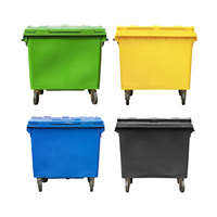 Nouveau prix d'usine, poubelle de recyclage à grande capacité personnalisée 120L/240L/660L/1100L, poubelle extérieure, poubelle en plastique